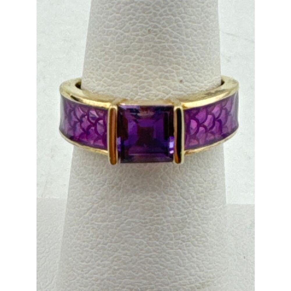 Estate Vintage Michelle Albala Sterling Amethyst Ring Sz 6